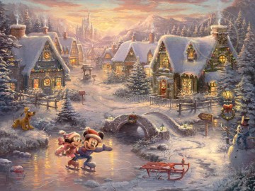 クリスマス Painting - ミッキーとミニーのスイートハートホリデー TK クリスマス